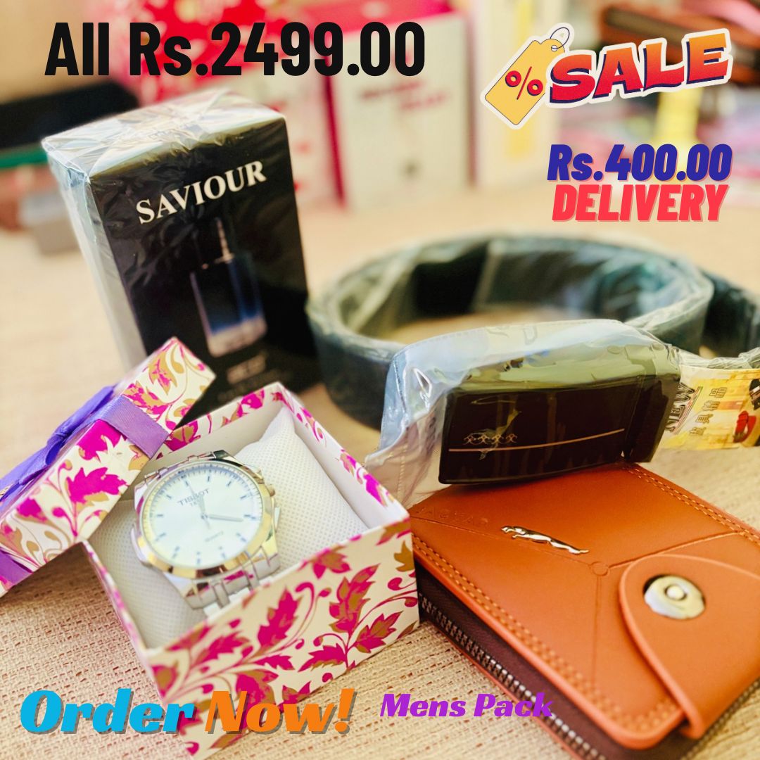Watch + Saviour EDP + Belt + Wallet gift pack Sri Lanka