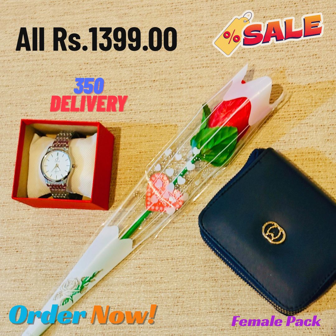 Watch + Rose + Gucci Wallet gift pack Sri Lanka
