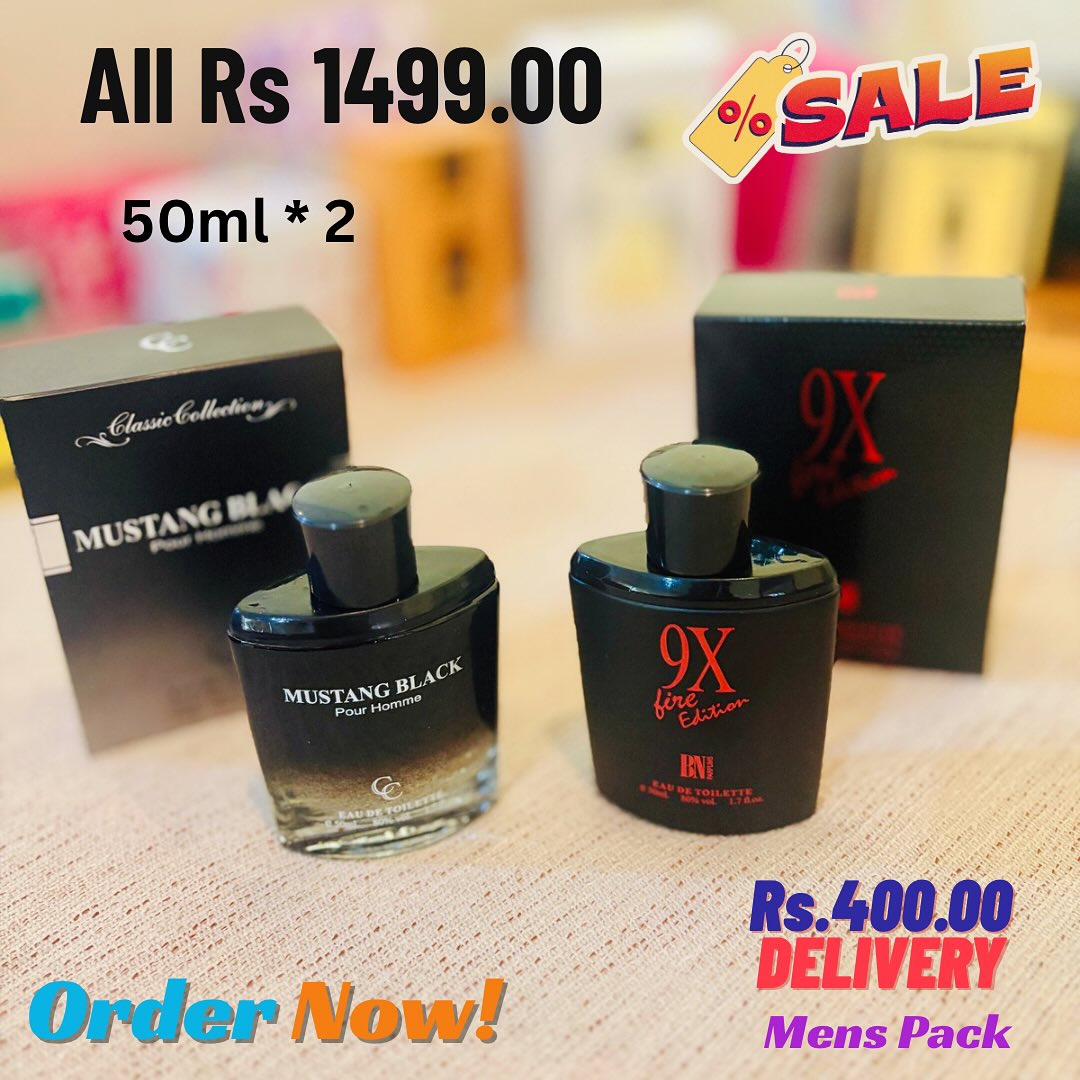 Mustang Black Pour Homme Â· 9X Fire Edition Mens Pack 2 x 50ml Sri Lanka Pinky Pouch