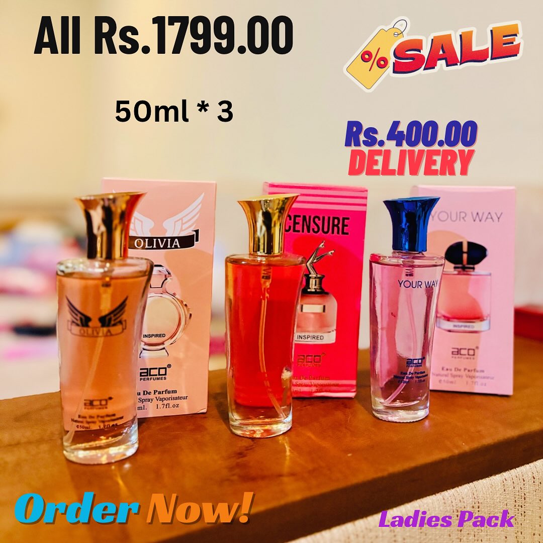 Olivia Â· Censure Â· Your Way Ladies Pack 3 x 50ml Sri Lanka Pinky Pouch