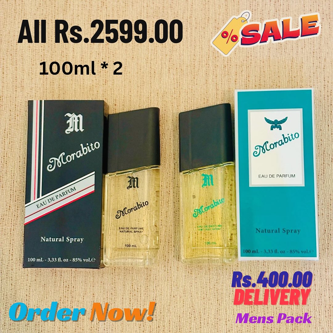 Morabito x 2 Mens Pack 2 x 100ml Sri Lanka Pinky Pouch